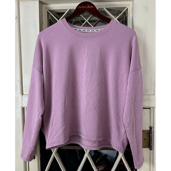Madewell Womens Size Medium Purple Fig Superbrushed Easygoing Sweatshirt Top N4 - Picture 2 of 11
